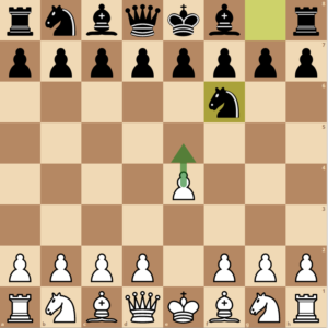 Black attacks the white pawn